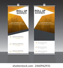 Enrollar la Plantilla de diseño de Anuncio, Vertical, fondo corporativo, tire hacia arriba el diseño, tamaño moderno del rectángulo