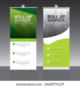 Enrollar la Plantilla de diseño de Anuncio, Vertical, fondo corporativo, tire hacia arriba el diseño, tamaño moderno del rectángulo