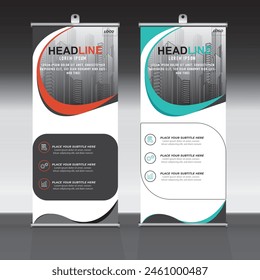 Roll up banner design template, vertical, corporate background, pull up design,  vector, abstract geometric background, modern x-banner and flag-banner,rectangle size.