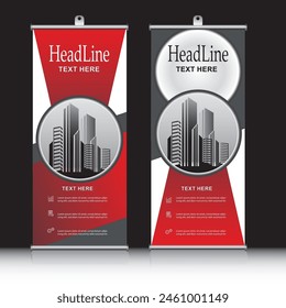 Plantilla de diseño de Anuncio enrollable, Vertical, fondo corporativo, diseño pull up, Vector, fondo geométrico abstracto, moderno x-Anuncio y Anuncio de bandera, tamaño rectangular.