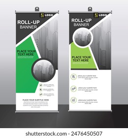 Roll up banner design template, vertical, corporate background, pull up design, vector, abstract geometric background, modern x-banner and flag-banner,rectangle size.