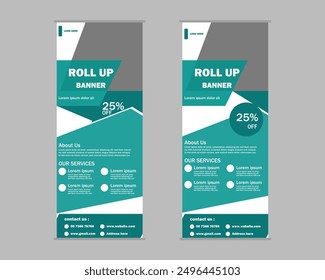 Roll-up-Banner-Design-Vorlage, vertikal, abstrakter Hintergrund, Pull-up-Design, modernes x-Banner, Rechteckgröße