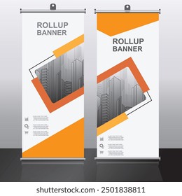 Roll up banner design template, vertical, corporate background, pull up design, vector, abstract geometric background, modern x-banner and flag-banner,rectangle size.