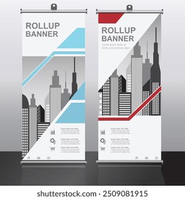 Roll up banner design template, vertical, corporate background, pull up design, vector, abstract geometric background, modern x-banner and flag-banner,rectangle size.