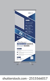 Modelo de design de banner de rolo, vertical, fundo abstrato, design pull up.