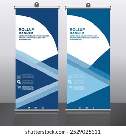 Roll up banner design template, vertical, corporate background, pull up design, vector, abstract geometric background, modern x-banner and flag-banner,rectangle size.	
