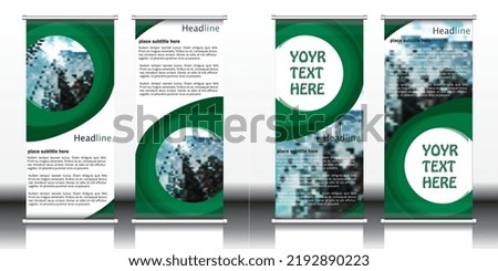 Roll up banner design template, vertical, abstract background, pull up design, modern x-banner, rectangle size.