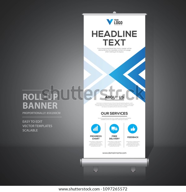 Roll Banner Design Template Vertical Abstract Stock Vector (Royalty ...