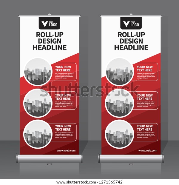 Roll Banner Design Template Vertical Abstract Stock Vector Royalty Free