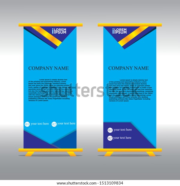 Roll Banner Design Template Vertical Abstract Stock Vector