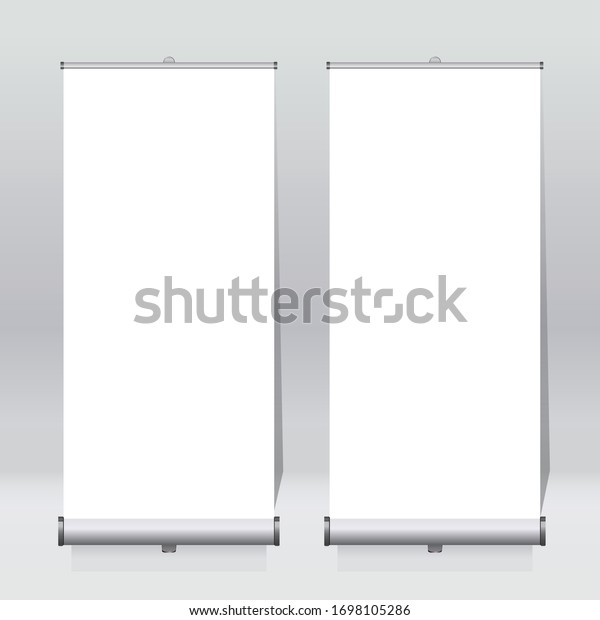 Roll up banner\
design template, vertical, abstract background, pull up design,\
modern x-banner, rectangle size.\
