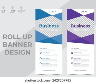 Roll up banner design template,advertisement, pull up,modern x-banner design template.