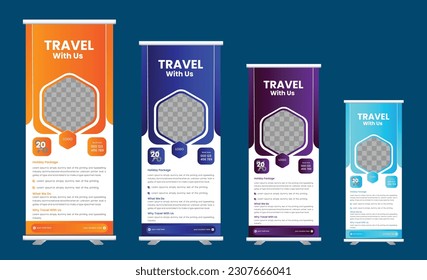 Roll up banner design for travel