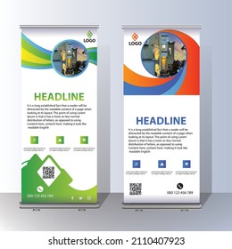 roll up banner design vector 