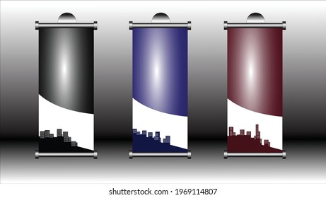 marca comercial de publicidad vectorial de diseño de banner de enrollup 