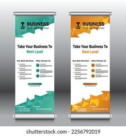 Rollup Banner Design, plantilla de folleto del volante de vectores  