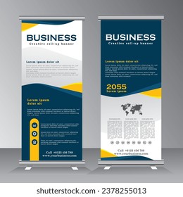 roll up banner design, vertical banner template, vector eps 10