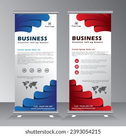 diseño de pancartas de enrollamiento, diseño de plantillas de banner verticales, plantilla de stand de negocios.vectores eps 10,