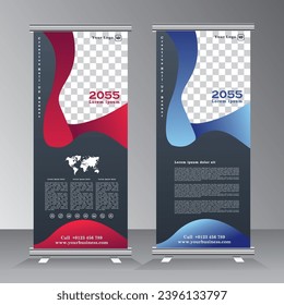 Roll up banner design, vertical banner template design, business stand template.vector eps 10,