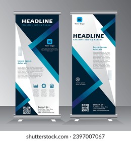 Roll up banner design, vertical banner template design, business stand template. x banner, vector eps 10,