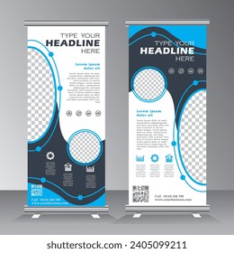 Diseño de pancartas, diseño de plantillas de banners verticales con espacio de imagen, plantilla de stand de negocios.bienvenido, promoción, exposición, plantilla de banner de conferencia, eps 10 vectoriales,