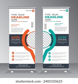 Roll up banner design, vertical banner template design, business stand template.welcome, promotion, exhibition, confferance banner template, vector eps 10,