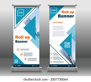roll up banner design x-banner brochure design modern stylish flag banner eps 10