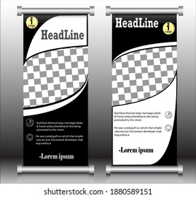 roll up banner design,abstract shape within roll up banner design,roll up banner set