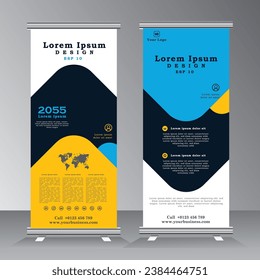 roll up banner desing, roll up banner template with geometric background, vertical banner template, vector eps 10