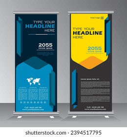 roll up banner desing, roll up banner template with geometric background, vertical banner template, vector eps 10