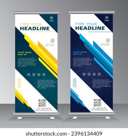 Roll up banner desing, Roll up banner template with geometric background, vertical banner template, vector eps 10