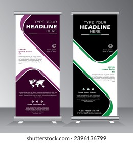 roll up banner desing, roll up banner template with geometric background, vertical banner template, vector eps 10