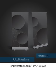 Roll up banner display template for designers