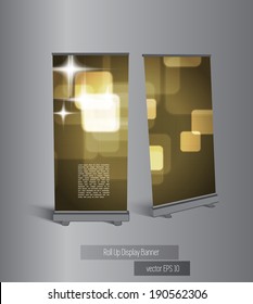 Roll up banner display, vector