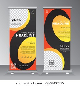 roll up banner with dyanamic shape, roll up banner with image space, pull up, vertical banner, 