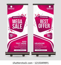 Roll Up Banner flat fradient colorful