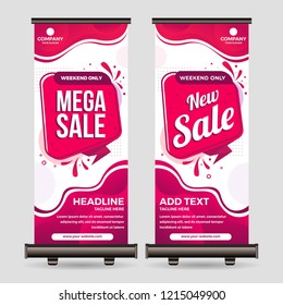 Roll Up Banner flat fradient colorful