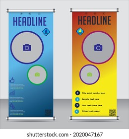 roll up banner flyer banner design vertical template vector, abstract geometric background, modern x-banner and flag-banner,rectangle size