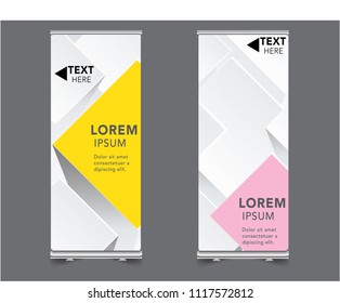 Roll up banner geometric standee business brochure template design. Vertical Abstract blue geometric texture background Can be adapt to Brochure, Report, Magazine, Poster, Corporate Presentation.
