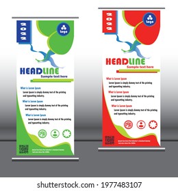 Roll Up Banner illustrator vector modern design for Environmental and Business 