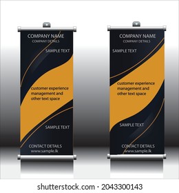 Roll up banner layout Editable vertical template vector, present day x-banner and flag-banner, Vector illustration