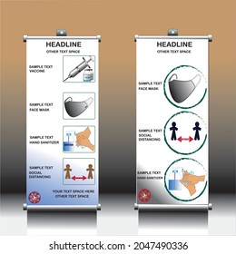 Roll up banner layout Editable vertical template vector, present day x-banner and flag-banner, Vector illustration