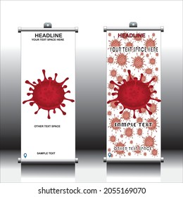 Roll up banner layout Editable vertical template vector, present day x-banner and flag-banner, Vector illustration