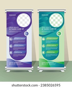 Roll Up Banner Medical, Graphic Templates.