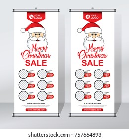 Roll up banner merry Christmas template design