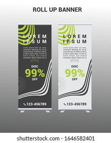 Banner, diseño moderno, gris, verde lima, futurista, minimalista, elegante, sencillo.