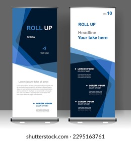 Roll up banner modern design template, for brochure, business, flyer, infographics. modern x-banner and flag-banner advertising. vector illustration