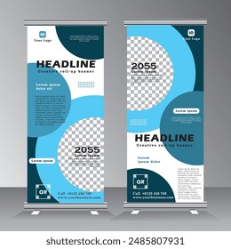 Plantilla de diseño moderno de Anuncio enrollable, para folletos, negocios, volantes, infografías. publicidad moderna de Anuncio x y Anuncio de bandera. Ilustración vectorial,