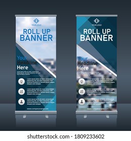 Roll up banner modern design vector