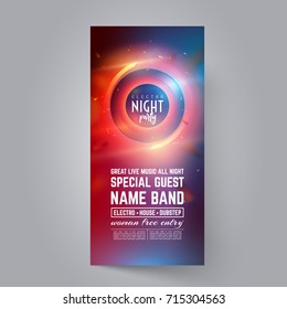Roll Up Banner Night Party. Abstract background Template for Flyer or Brochure.